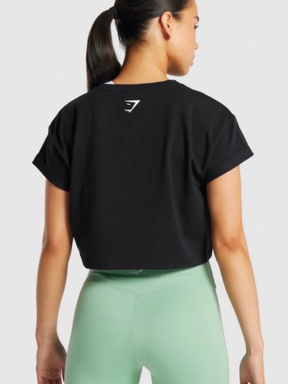 Gymshark Fraction Black Crop Top - M - Picture 2 of 4